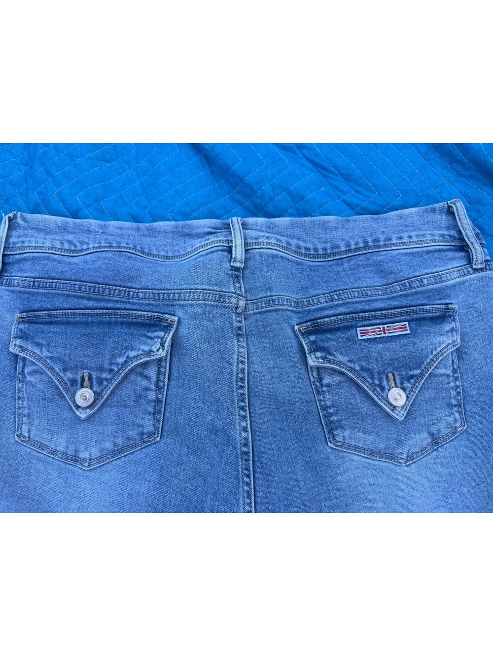 Hudson Jeans Womens 16 Straight Leg Flap Pocket Double Button Light Blue